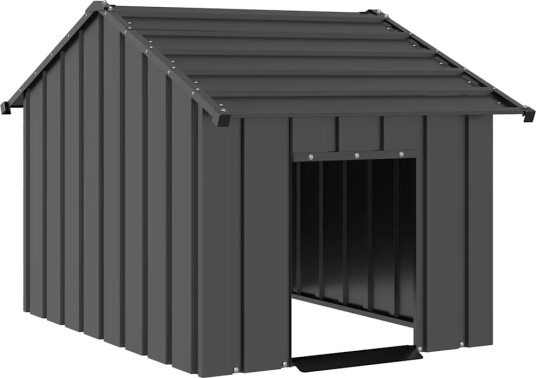 Hundehus Med Tak 83X130X85 cm Galvanisert Stål Hundehus Med Tak 83X130X85 cm Galvanisert Stål