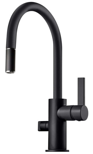 Tapwell Arm385 med Uttrekkbar tut og Avstengning Svart Matt (TA-9426340)