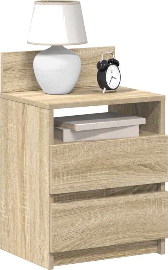 Nattbord 2 stk med 2 skuffer sonoma eik 40x33x60 cm