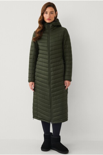 Áhkká Parka Long Quilted Parka Ltw Grønn