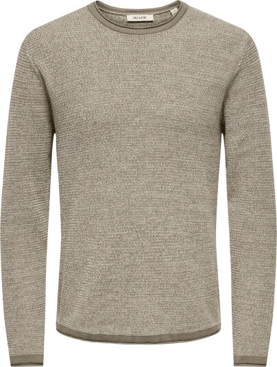 ONLY & SONS Onseric Reg 12 Struc Crew Knit Noos Beige XXL