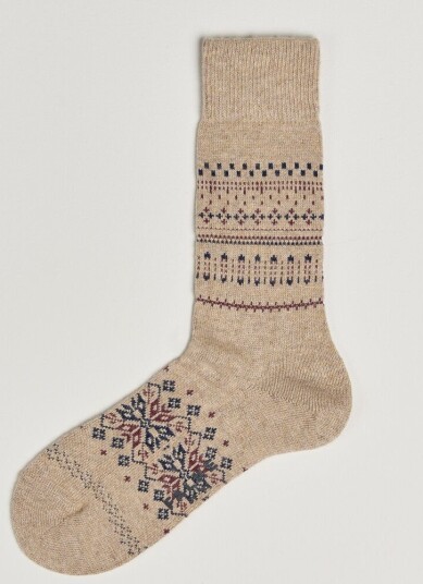 Falke Sky Limit Fairisle Socks Beige Melange