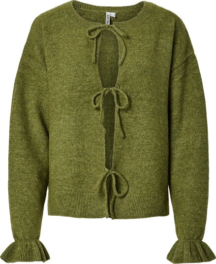 Pieces Pcsally Rev Frill Cardigan Knit Noos Bc   Green   M