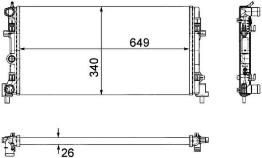 Radiator MAHLE ORIGINAL CR 1096 000P Radiator MAHLE ORIGINAL CR 1096 000P