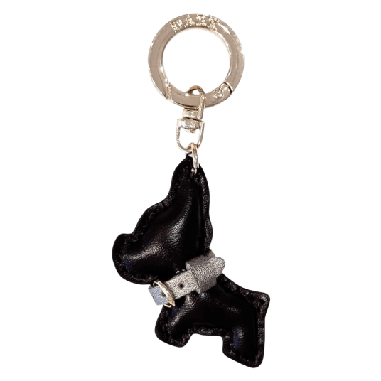 Dark Puppy Bag Charm Chocolate Brown & Sparkled Warm Taupe