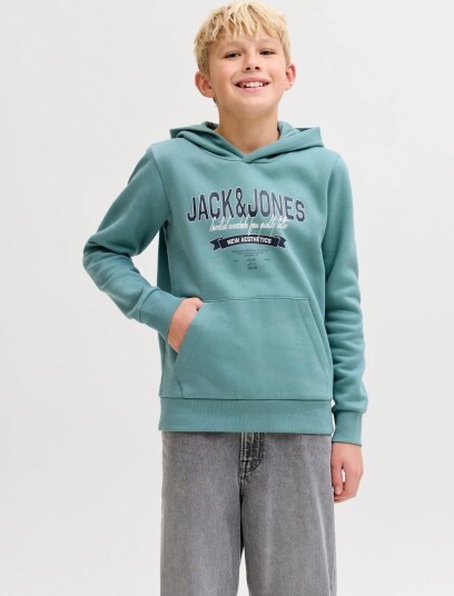 Jack & Jones Jjelogo Sweat Hood 2 Col 25/26 Noos Jnr Blue 128