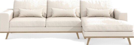 Copenhagen 4 seters Høyrevendt L formet Divansofa i Stoff Beige