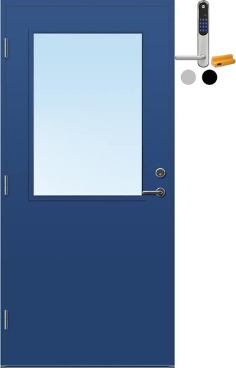 Ytterdør Bygg1 Sande med Yale Doorman Classic Home