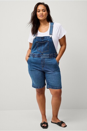 Zizzi Jeans shorts jEvlia Dungaree Shorts Blå Zizzi Jeans shorts jEvlia Dungaree Shorts Blå