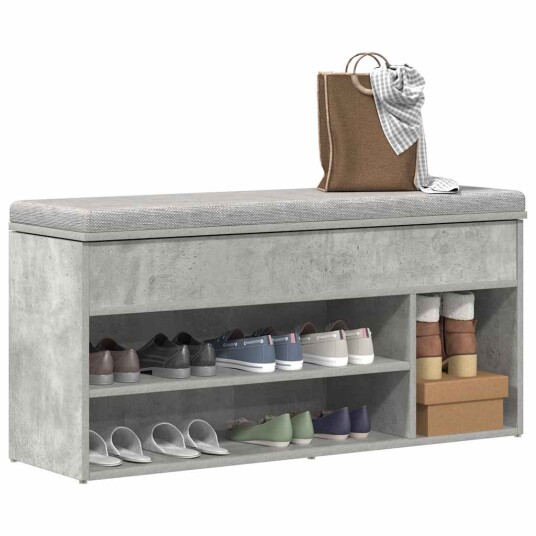 Skobenk betonggrå 102x30,5x45 cm konstruert tre 8721158717894 Skobenk betonggrå 102x30,5x45 cm konstruert tre 8721158717894