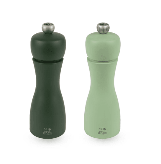 Peugeot Tahiti Duo med salt og Peppermøller i Tre Krydder Bamboo Linéa Brett