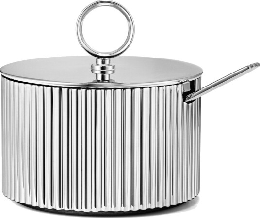 Jensen Bernadotte sukkerskål med skje Rustfritt stål Jensen Bernadotte sukkerskål med skje Rustfritt stål