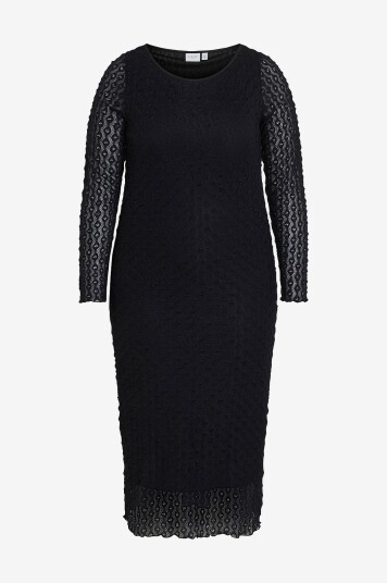 Evoked Vila - Kjole viMessan Boatneck L/S Midi Dress/cu - Svart