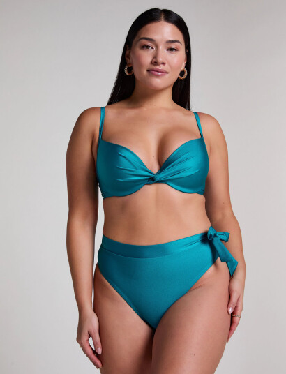 Hunkemöller Aqua High Leg Hw - Blue - XS