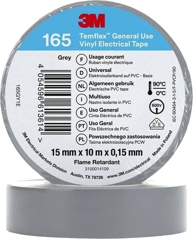 3M 165Gy1e 1 Stykker Grå Pvc 600 V Blister 10 M 3M 165Gy1e 1 Stykker Grå Pvc 600 V Blister 10 M