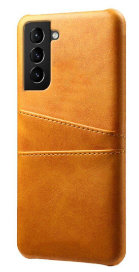 INCOVER Samsung Galaxy S22 Kunstskinn Bakdeksel Med Kortlommer - Oransje