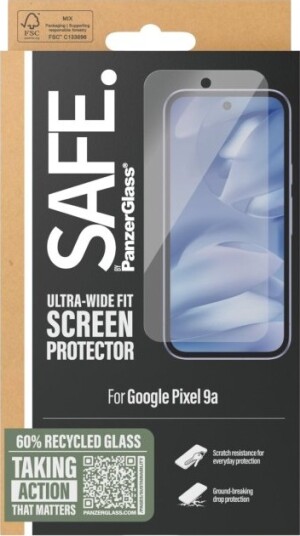 Safe. By Panzerglass - Skjermbeskyttelse For Mobiltelefon - Ultrabred Passform - Glass - Rammefarge Svart - For Google Pixel 9A