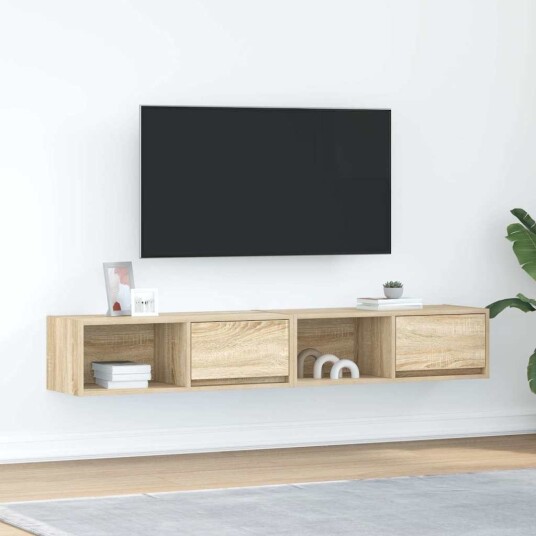 TV benker 2 stk sonoma eik 80x31x25,5 cm konstruert tre TV benker 2 stk sonoma eik 80x31x25,5 cm konstruert tre