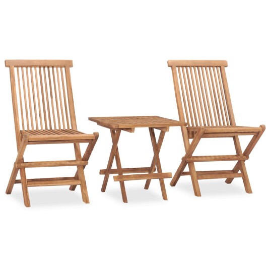 vidaXL Utendørs spisestue sammenleggbar 3 deler heltre teak vidaXL Utendørs spisestue sammenleggbar 3 deler heltre teak