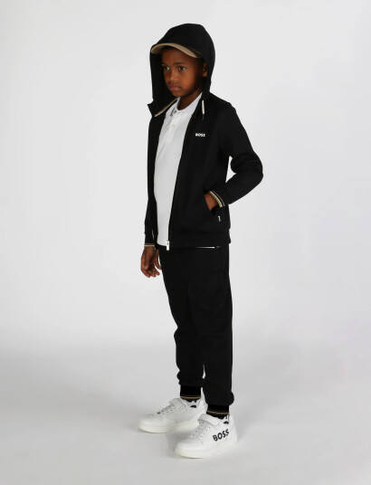BOSS Hooded Cardigan Black 108 BOSS Hooded Cardigan Black 108