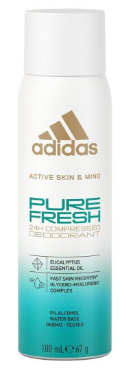 Adidas Pure Fresh 24H Compressed Deodorant 100ml