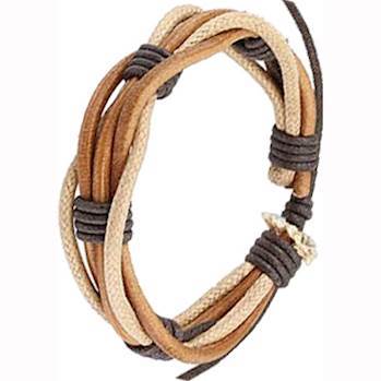 Læderarmbånd "Sort/Beige" Læderarmbånd "Sort/Beige"