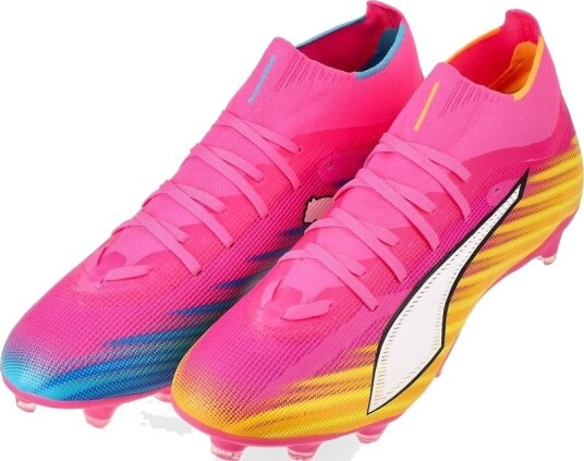 PUMA Ultra 6 Match + FG/AG Showtime   Poison Pink/PUMA White/Solstrøm/Bright Aqua/PUMA Svart Kvinner størrelse 37