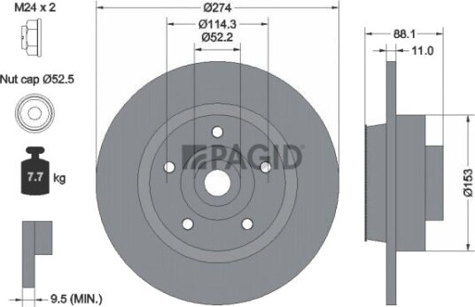 PAGID 55326NC Bremseskive