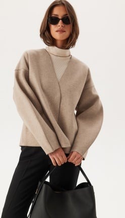 VILA Vijuice Loose L/S JACKET - NOO Natural Melange 34