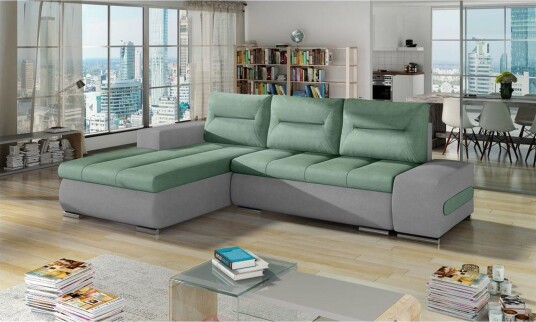 Seksjon Eltap Ottavio 275x180x85 cm Soro 34 Soro 83 Grønn Hvit Venstre Seksjon Eltap Ottavio 275x180x85 cm Soro 34 Soro 83 Grønn Hvit Venstre