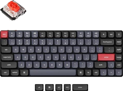 Keychron K3 Pro QMK/VIA RGB Hot Swap - Gateron Low Profile Red - Gamingtastatur - Uten numpad - Nordisk - Svart