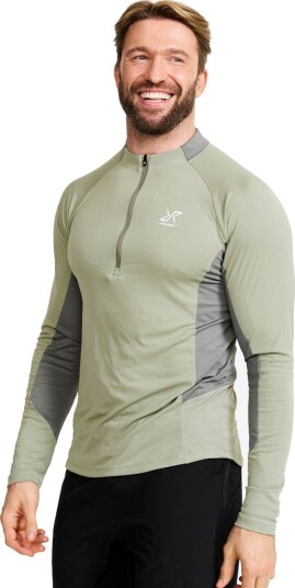 Revolutionrace Herre Overdeler Langermede skjorter Force Light Half zip Top Herre Shadow/Castor Gray M
