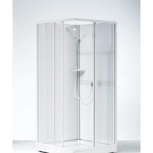 Contura Shower Next NKH VS 90x70 cm, Hvit Lakkert overdel m/prikket styren uten kabinekar