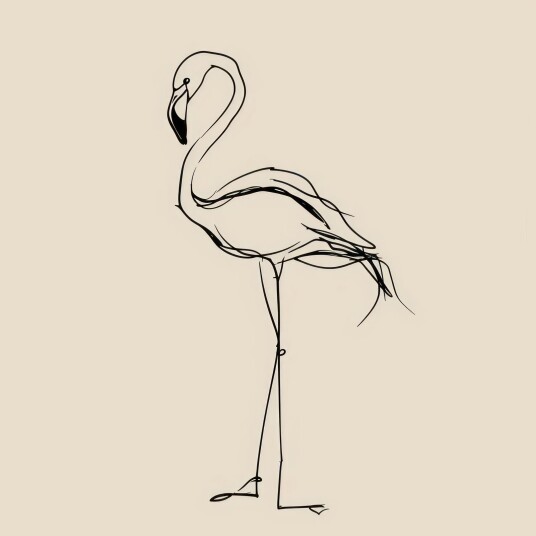 Namly Design Plakat Flamingo Linjeteikning POSTERSQUARECPWRFO