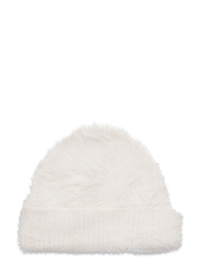 Monki Hairy Hat White ONE SIZE Monki Hairy Hat White ONE SIZE