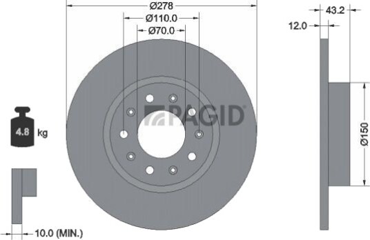 PAGID 55210NC Bremseskive