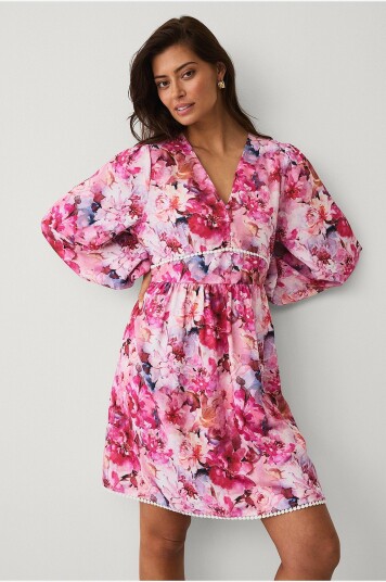Ellos Collection   Kjole med blondebroderier   Rosa