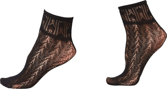 Swedish Stockings Erica Crochet Socks   Black   ONE SIZE