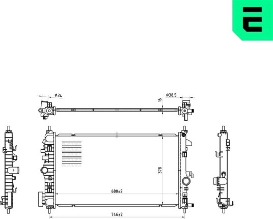 ERA 673112 Radiator, motorkjøling