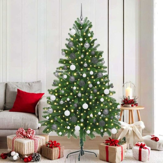 Juletre med 300 LED med stativ grønn 180 cm PE