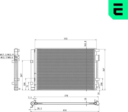 ERA 667316 Kondensator, klimaanlegg
