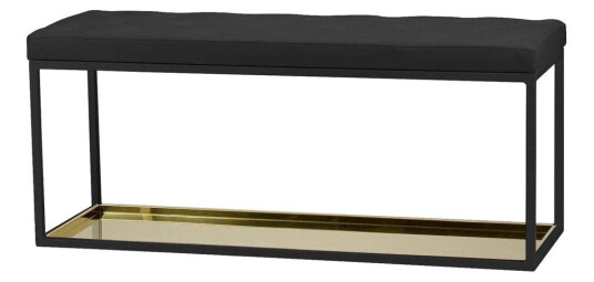 Scherlin Benk 11 Sort-sort skinn-messingplate