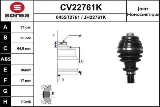 EAI CV22761K Drivledd