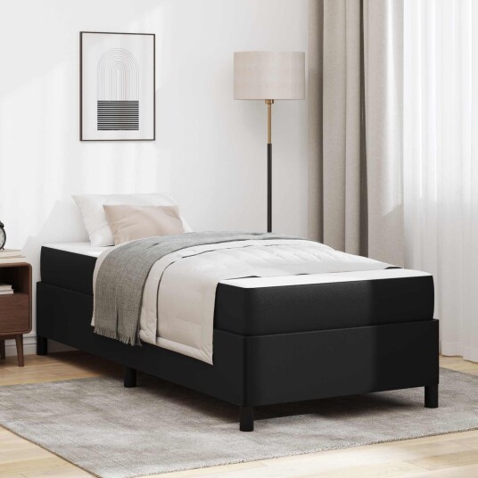  Sengestamme med madrass Svart 90 x 190 cm stoff