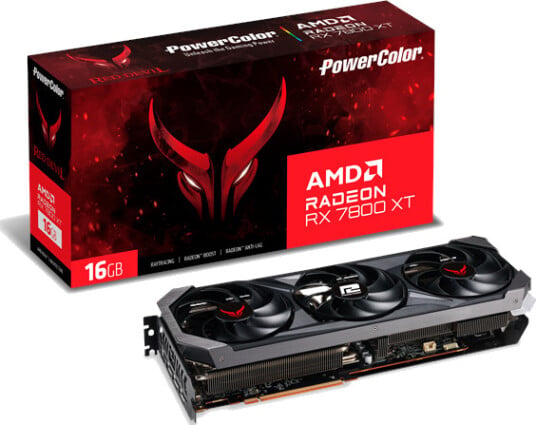 PowerColor Radeon RX 7800 XT Red Devil OC - 16GB GDDR6 RAM - Grafikkort