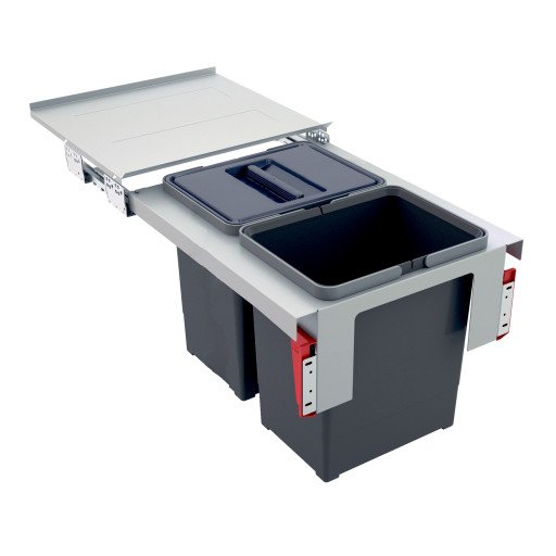Franke Sorter Garbo 60-2 kildesorteringssystem, 2x18l, grå Franke Sorter Garbo 60-2 kildesorteringssystem, 2x18l, grå