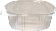 Plastbæger Verive 500 Ml Oval Hængslet Låg 150X124x55 Mm Rpet Klar,9 Ps X 50 Stk/Krt