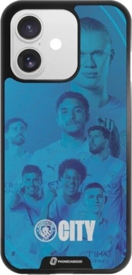 Phonecases3D iPhone 17 Man City 3D mobildeksel, svart