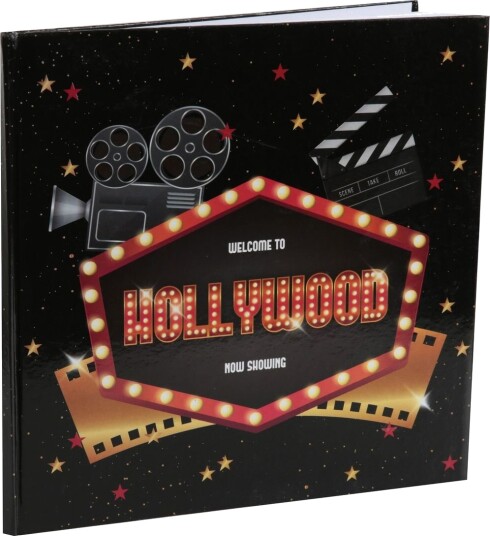 Hollywood Sort Gjestebok 24x24 cm