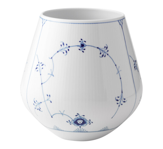 Royal Copenhagen Musselmalt Riflet vase 20,5 cm